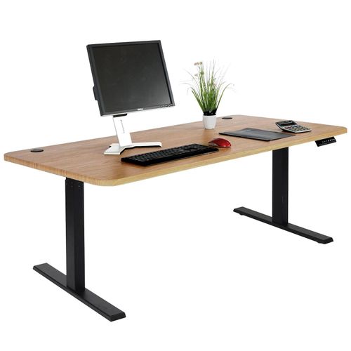 4057651511535 - Schreibtisch MCW-D40 Computertisch elektrisch höhenverstellbar 160x80cm 53kg MVG ~ braun Struktur schwarz 4057651511535 - Schreibtisch MCW-D40 Computertisch elektrisch höhenverstellbar 160x80cm 53kg MVG ~ braun Struktur schwarz