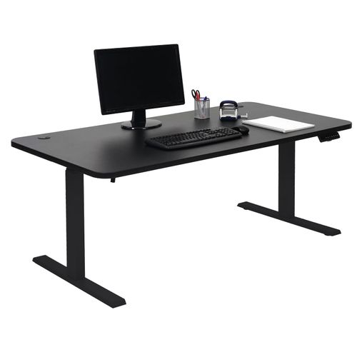 4057651434322 - Schreibtisch MCW-D40 Computertisch elektrisch höhenverstellbar 160x80cm 53kg MVG ~ schwarz schwarz