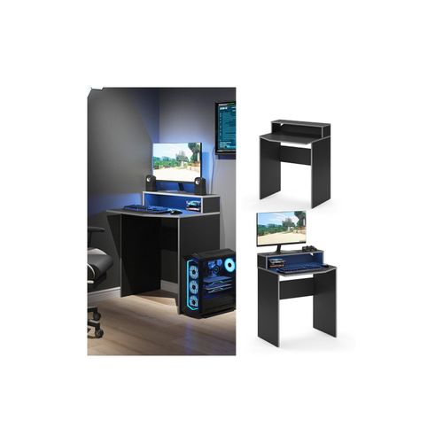 4066731228591 - Computertisch Schreibtisch Arbeitstisch Kron Schwarz Grau 70x87 modern Monitorempore Bürotisch PC-Tisch Arbeitszimmer Homeoffice Büromöbel Computermöbel Ablage Aufbewahrung 4066731228591 - Computertisch Schreibtisch Arbeitstisch Kron Schwarz Grau 70x87 modern Monitorempore Bürotisch PC-Tisch Arbeitszimmer Homeoffice Büromöbel Computermöbel Ablage Aufbewahrung