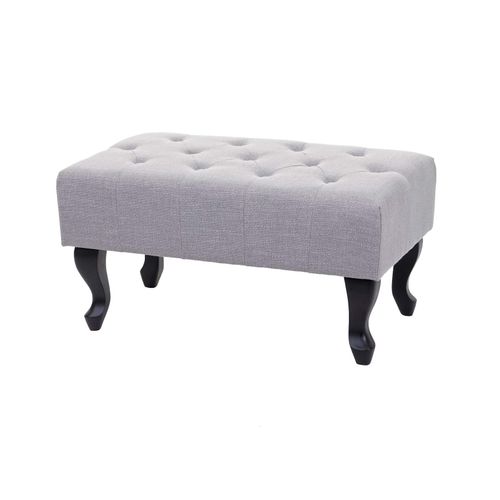 4057651315669 - Ottomane Chesterfield Oxford Sitzhocker Fußablage Hocker wasserabweisend Stoff Textil 39x77x47cm ~ grau 4057651315669 - Ottomane Chesterfield Oxford Sitzhocker Fußablage Hocker wasserabweisend Stoff Textil 39x77x47cm ~ grau