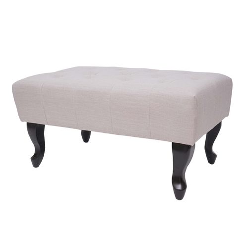 4057651518374 - Ottomane Chesterfield Oxford Sitzhocker Fußablage Hocker wasserabweisend Stoff Textil 39x77x47cm ~ creme-beige 4057651518374 - Ottomane Chesterfield Oxford Sitzhocker Fußablage Hocker wasserabweisend Stoff Textil 39x77x47cm ~ creme-beige