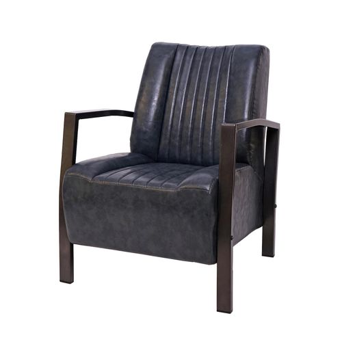 4057651369778 - Sessel MCW-H10 Loungesessel Polstersessel Relaxsessel Metall Industriedesign MVG-zertifiziert ~ vintage grau