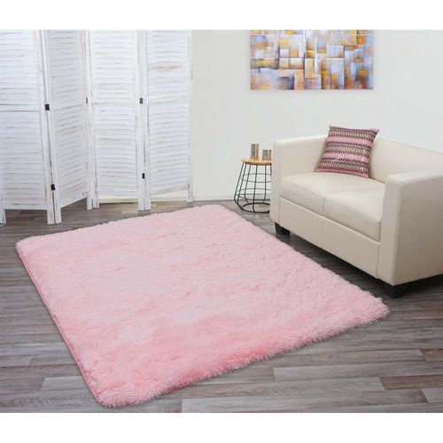 4057651358352 - Teppich MCW-F69 Shaggy Läufer Hochflor Langflor Stoff Textil flauschig weich 230x160cm ~ rosa 4057651358352 - Teppich MCW-F69 Shaggy Läufer Hochflor Langflor Stoff Textil flauschig weich 230x160cm ~ rosa