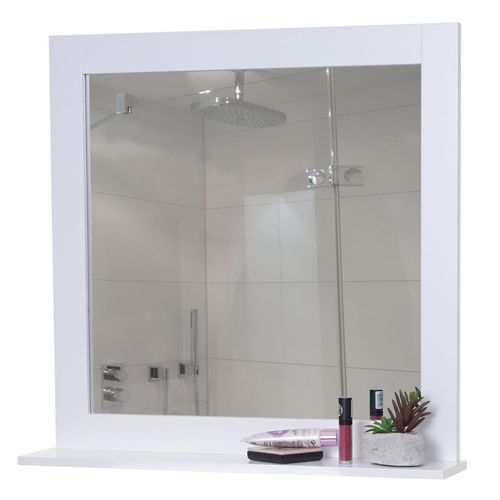 4057651436579 - Wandspiegel MCW-F75 Badezimmer Badspiegel Spiegel Ablagefläche Landhaus 58x59x12cm weiß