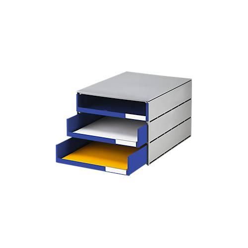 7612176089869 - Schubladenbox styro® Styroval Format C4 3 offene Schübe stapelbar Beschriftungsmaterial B 243 x T 335 x H 200 mm Recycling-Kunststoff grau-blau 7612176089869 - Schubladenbox styro® Styroval Format C4 3 offene Schübe stapelbar Beschriftungsmaterial B 243 x T 335 x H 200 mm Recycling-Kunststoff grau-blau