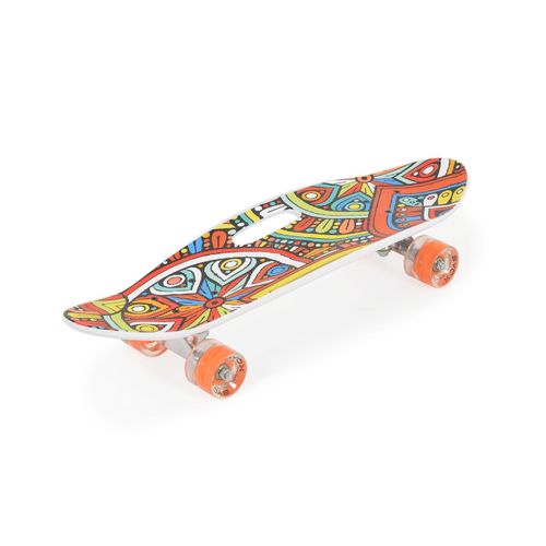 3800146228286 - Byox Skateboard 26 Zoll mit Griff PU-Leuchträder ABEC-7 Aluminium 100 kg LED rot