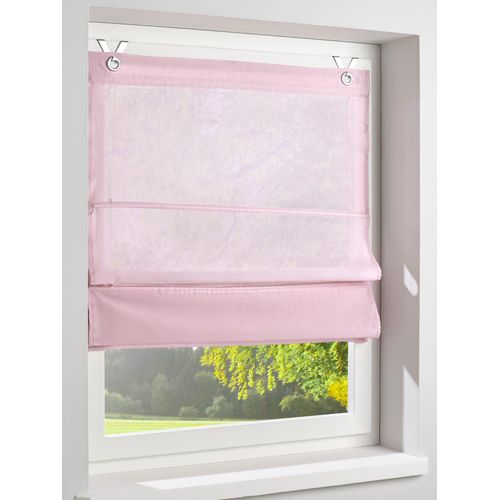 4016478980665 - Raffrollo HEINE HOME Raffrollos Gr 140 cm Schlaufen 80 cm lila (mauve) Raffrollos halbtransparent
