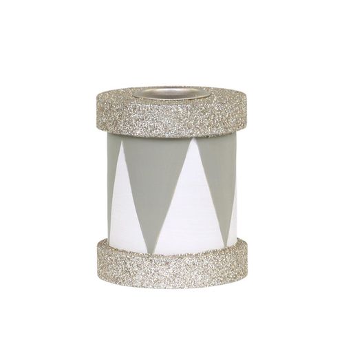 5712750341887 - Chic Antique Kerzenständer Trommel mit Glitzer H7 D6 cm verte 5712750341887 - Chic Antique Kerzenständer Trommel mit Glitzer H7 D6 cm verte