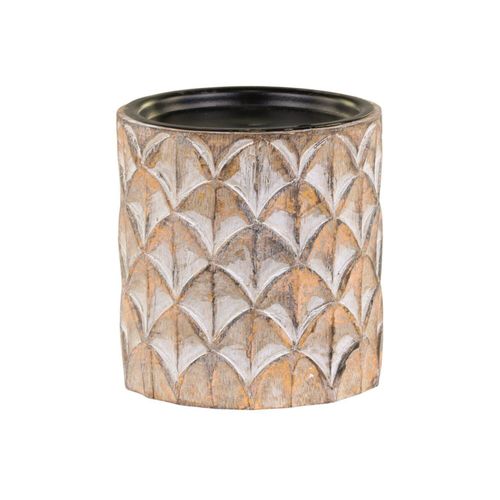 5712750337583 - Chic Antique Holz Kerzenständer mit Muster H10 x Ø9 cm antique natur 5712750337583 - Chic Antique Holz Kerzenständer mit Muster H10 x Ø9 cm antique natur