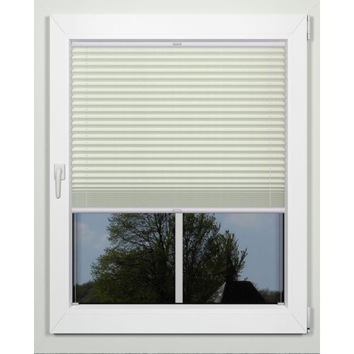 4042627418376 - Plissee INDEKO superior grau (grau weiß) Plissees 220cm zweiseitig verschiebbar 108cm Obermaterial 94% Polyester 6% sonstige Fasern nach Maß B108cm H220cm