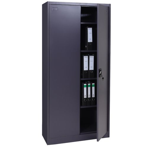 4057651610573 - Aktenschrank MCW-H17 Stahlschrank Büroschrank Schrank 2 Türen abschließbar Metall ~ 185x90x40cm dunkelgrau 4057651610573 - Aktenschrank MCW-H17 Stahlschrank Büroschrank Schrank 2 Türen abschließbar Metall ~ 185x90x40cm dunkelgrau