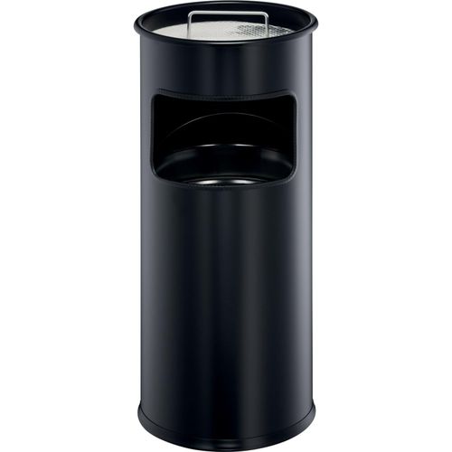 8710968203413 - Mülleimer Executive mit Aschenbecher schwarz Durchmesser 26 c 8710968203413 - Mülleimer Executive mit Aschenbecher schwarz Durchmesser 26 c