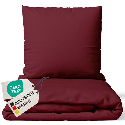 4255636628586 - NYVI Bettwäsche Set DreamScience Mikrofaser Uni - Atmungsaktiv & Weich - Mit Reißverschluss Farbebordeaux Größe155x220 + 80x80 cm 4255636628586 - NYVI Bettwäsche Set DreamScience Mikrofaser Uni - Atmungsaktiv & Weich - Mit Reißverschluss Farbebordeaux Größe155x220 + 80x80 cm