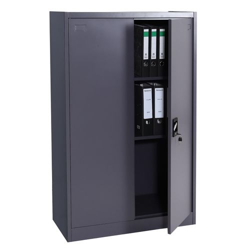 4057651822723 - Aktenschrank MCW-H17 Stahlschrank Büroschrank Schrank 2 Türen abschließbar Metall ~ 140x90x40cm dunkelgrau 4057651822723 - Aktenschrank MCW-H17 Stahlschrank Büroschrank Schrank 2 Türen abschließbar Metall ~ 140x90x40cm dunkelgrau