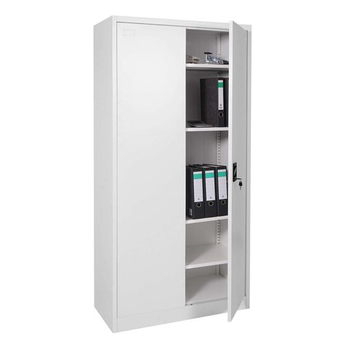 4057651410999 - Aktenschrank MCW-H17 Stahlschrank Büroschrank Schrank 2 Türen abschließbar Metall ~ 185x90x40cm grau 4057651410999 - Aktenschrank MCW-H17 Stahlschrank Büroschrank Schrank 2 Türen abschließbar Metall ~ 185x90x40cm grau