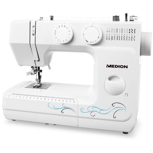 4061275196771 - MEDION Freiarm-Nähmaschine (MD 18205) 60 Stichmuster Freiarmnähmen 60 Watt 750 Stichen min weiß B39cm H151cm T295cm Nähmaschinen Knopfloch- und Einfädelautomatik Nählicht umfangreiches Zubehör 4061275196771 - MEDION Freiarm-Nähmaschine (MD 18205) 60 Stichmuster Freiarmnähmen 60 Watt 750 Stichen min weiß B39cm H151cm T295cm Nähmaschinen Knopfloch- und Einfädelautomatik Nählicht umfangreiches Zubehör