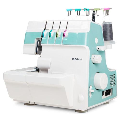 4061275226256 - MEDION Overlock-Nähmaschine SO90 (MD 19169) 90 Watt Motorleistung Freiarmnähen Nählicht blau (türkis) B31cm H32cm T31cm Nähmaschinen 1200 Stichen min Teleskopfadenführung bis zu 4 Fäden gleichzeitig 4061275226256 - MEDION Overlock-Nähmaschine SO90 (MD 19169) 90 Watt Motorleistung Freiarmnähen Nählicht blau (türkis) B31cm H32cm T31cm Nähmaschinen 1200 Stichen min Teleskopfadenführung bis zu 4 Fäden gleichzeitig