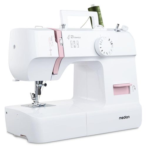 4061275230468 - MEDION Nähmaschine SM70 (MD 11179) 12 Stichmuster Rückwärtstaste 70 Watt Motorleistung rosa B345cm H27cm T145cm Nähmaschinen einstellbare Stichlänge 4 Schritte Knopfloch umfangreiches Zubehör 4061275230468 - MEDION Nähmaschine SM70 (MD 11179) 12 Stichmuster Rückwärtstaste 70 Watt Motorleistung rosa B345cm H27cm T145cm Nähmaschinen einstellbare Stichlänge 4 Schritte Knopfloch umfangreiches Zubehör