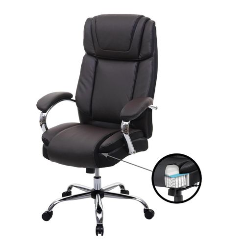 4057651412016 - XXL Bürostuhl MCW-H94 Drehstuhl Schreibtischstuhl Chefsessel 220kg belastbar Federkern Kunstleder ~ braun 4057651412016 - XXL Bürostuhl MCW-H94 Drehstuhl Schreibtischstuhl Chefsessel 220kg belastbar Federkern Kunstleder ~ braun