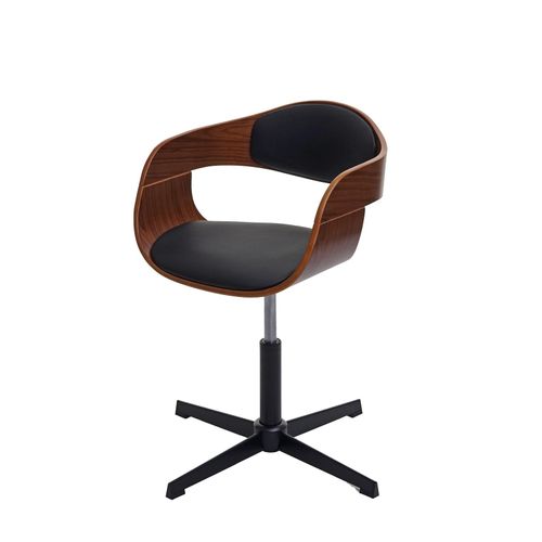 4057651385266 - Bürostuhl MCW-H46 Schreibtischstuhl höhenverstellbar Drehmechanismus Bugholz MVG ~ Walnuss-Optik Kunstleder schwarz 4057651385266 - Bürostuhl MCW-H46 Schreibtischstuhl höhenverstellbar Drehmechanismus Bugholz MVG ~ Walnuss-Optik Kunstleder schwarz