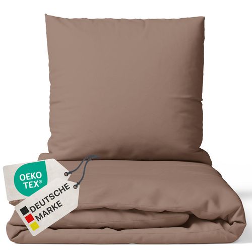4255636628708 - NYVI Bettwäsche Set DreamScience Mikrofaser Uni - Atmungsaktiv & Weich - Mit Reißverschluss Farbenougat Größe200x200 + 2x 80x80 cm 4255636628708 - NYVI Bettwäsche Set DreamScience Mikrofaser Uni - Atmungsaktiv & Weich - Mit Reißverschluss Farbenougat Größe200x200 + 2x 80x80 cm