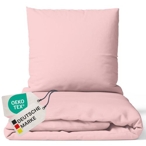 4255636628593 - NYVI Bettwäsche Set DreamScience Mikrofaser Uni - Atmungsaktiv & Weich - Mit Reißverschluss Farberosé Größe155x220 + 80x80 cm 4255636628593 - NYVI Bettwäsche Set DreamScience Mikrofaser Uni - Atmungsaktiv & Weich - Mit Reißverschluss Farberosé Größe155x220 + 80x80 cm