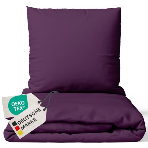 4255636628579 - NYVI Bettwäsche Set DreamScience Mikrofaser Uni - Atmungsaktiv & Weich - Mit Reißverschluss Farbeaubergine Größe155x220 + 80x80 cm 4255636628579 - NYVI Bettwäsche Set DreamScience Mikrofaser Uni - Atmungsaktiv & Weich - Mit Reißverschluss Farbeaubergine Größe155x220 + 80x80 cm