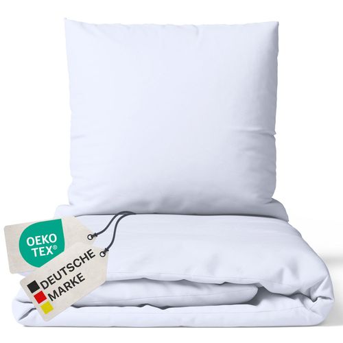 4255636628548 - NYVI Bettwäsche Set DreamScience Mikrofaser Uni - Atmungsaktiv & Weich - Mit Reißverschluss Farbeweiß Größe155x220 + 80x80 cm 4255636628548 - NYVI Bettwäsche Set DreamScience Mikrofaser Uni - Atmungsaktiv & Weich - Mit Reißverschluss Farbeweiß Größe155x220 + 80x80 cm