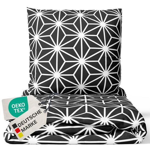 4255636629125 - NYVI Bettwäsche Set DreamScience Mikrofaser Design - Atmungsaktiv & Weich - Mit Reißverschluss Größe155x220 + 80x80 cm FarbeStar 4255636629125 - NYVI Bettwäsche Set DreamScience Mikrofaser Design - Atmungsaktiv & Weich - Mit Reißverschluss Größe155x220 + 80x80 cm FarbeStar