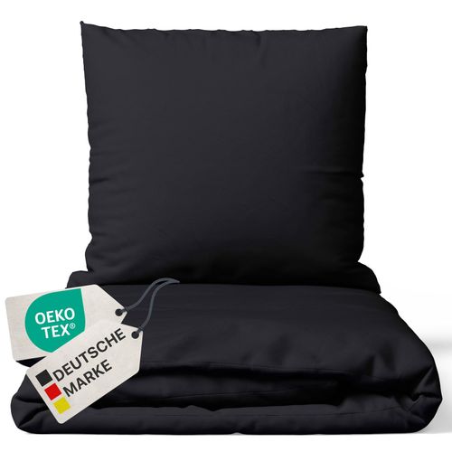4255636628531 - NYVI Bettwäsche Set DreamScience Mikrofaser Uni - Atmungsaktiv & Weich - Mit Reißverschluss Größe135x200 + 80x80 cm Farbeschwarz 4255636628531 - NYVI Bettwäsche Set DreamScience Mikrofaser Uni - Atmungsaktiv & Weich - Mit Reißverschluss Größe135x200 + 80x80 cm Farbeschwarz
