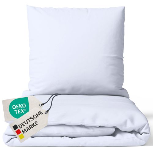 4255636629460 - NYVI Bettwäsche Set DreamScience Renforcé Uni - Atmungsaktiv & Weich - 100% Baumwolle - Mit Reißverschluss Größe135x200 + 80x80 cm Farbeweiß 4255636629460 - NYVI Bettwäsche Set DreamScience Renforcé Uni - Atmungsaktiv & Weich - 100% Baumwolle - Mit Reißverschluss Größe135x200 + 80x80 cm Farbeweiß