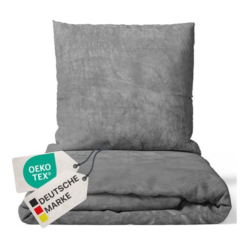 4255636630251 - NYVI Winter Bettwäsche Set DreamScience Cashmere Touch - Kuschelweich & Wärmend - Mit Reißverschluss Farbegrau Größe155x220 + 80x80 cm 4255636630251 - NYVI Winter Bettwäsche Set DreamScience Cashmere Touch - Kuschelweich & Wärmend - Mit Reißverschluss Farbegrau Größe155x220 + 80x80 cm