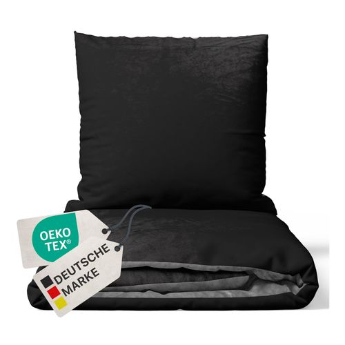 4255636630107 - NYVI Winter Bettwäsche Set DreamScience Cashmere Touch - Kuschelweich & Wärmend - Mit Reißverschluss Größe135x200 + 80x80 cm Farbegrau schwarz 4255636630107 - NYVI Winter Bettwäsche Set DreamScience Cashmere Touch - Kuschelweich & Wärmend - Mit Reißverschluss Größe135x200 + 80x80 cm Farbegrau schwarz
