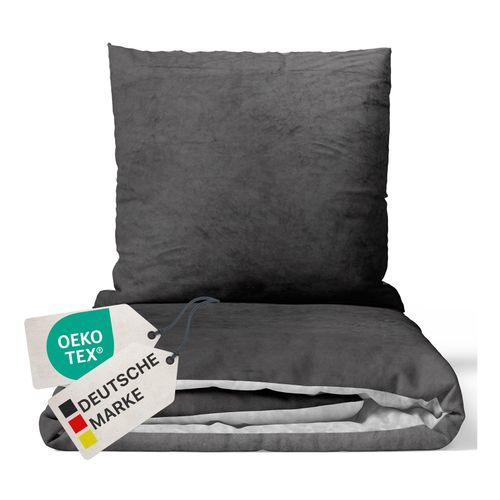 4255636630176 - NYVI Winter Bettwäsche Set DreamScience Cashmere Touch - Kuschelweich & Wärmend - Mit Reißverschluss Größe155x220 + 80x80 cm Farbeanthrazit silber 4255636630176 - NYVI Winter Bettwäsche Set DreamScience Cashmere Touch - Kuschelweich & Wärmend - Mit Reißverschluss Größe155x220 + 80x80 cm Farbeanthrazit silber