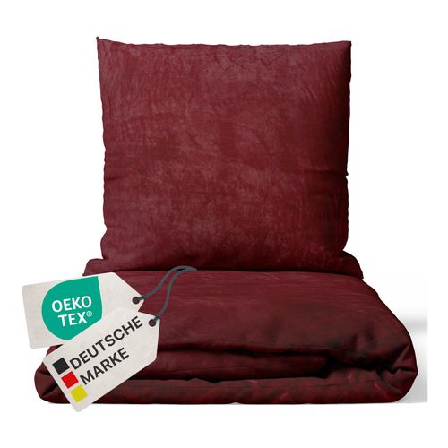 4255636630138 - NYVI Winter Bettwäsche Set DreamScience Cashmere Touch - Kuschelweich & Wärmend - Mit Reißverschluss Größe135x200 + 80x80 cm Farbebordeaux 4255636630138 - NYVI Winter Bettwäsche Set DreamScience Cashmere Touch - Kuschelweich & Wärmend - Mit Reißverschluss Größe135x200 + 80x80 cm Farbebordeaux