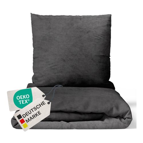 4255636630268 - NYVI Winter Bettwäsche Set DreamScience Cashmere Touch - Kuschelweich & Wärmend - Mit Reißverschluss Farbeanthrazit Größe155x220 + 80x80 cm 4255636630268 - NYVI Winter Bettwäsche Set DreamScience Cashmere Touch - Kuschelweich & Wärmend - Mit Reißverschluss Farbeanthrazit Größe155x220 + 80x80 cm