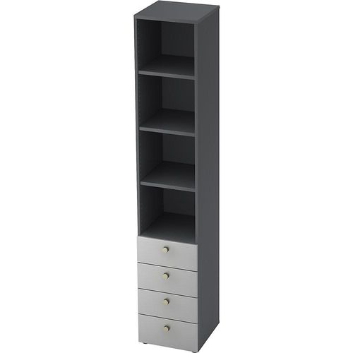 4032062159385 - eurokraft pro Kombi-Schrank 3 Fachböden 4 Schubladen graphit lichtgrau 4032062159385 - eurokraft pro Kombi-Schrank 3 Fachböden 4 Schubladen graphit lichtgrau
