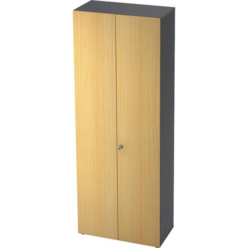 4032062158111 - eurokraft pro Garderobenschrank 2 Fachböden 1 Kleiderstange graphit Buche 4032062158111 - eurokraft pro Garderobenschrank 2 Fachböden 1 Kleiderstange graphit Buche