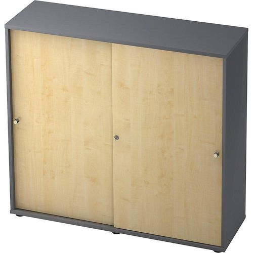 4032062160237 - eurokraft pro Schiebetürenschrank 2 Fachböden Mitteltrennwand graphit Ahorn-Dekor 4032062160237 - eurokraft pro Schiebetürenschrank 2 Fachböden Mitteltrennwand graphit Ahorn-Dekor