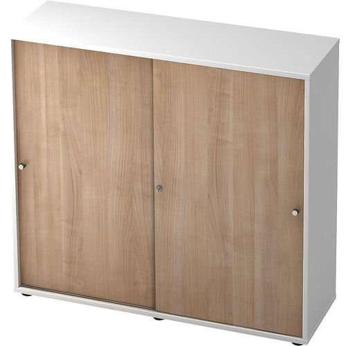 4032062145258 - eurokraft pro Schiebetürenschrank 2 Fachböden Mitteltrennwand weiß Nussbaum-Dekor 4032062145258 - eurokraft pro Schiebetürenschrank 2 Fachböden Mitteltrennwand weiß Nussbaum-Dekor