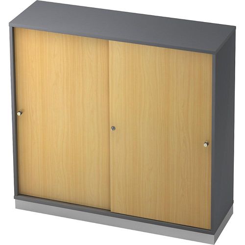 4032062160251 - eurokraft pro Schiebetürenschrank 2 Fachböden Mitteltrennwand graphit Buche 4032062160251 - eurokraft pro Schiebetürenschrank 2 Fachböden Mitteltrennwand graphit Buche
