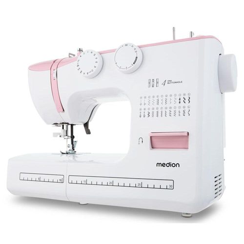 4061275230475 - MEDION Freiarm-Nähmaschine SM60 (MD 10689) 60 Stichmuster Rückwärtstaste 60 Watt Motorleistung rosa B42cm H30cm T17cm Nähmaschinen automatischer Einfädler einstellbare Stichlänge und -breite Nähloch 4061275230475 - MEDION Freiarm-Nähmaschine SM60 (MD 10689) 60 Stichmuster Rückwärtstaste 60 Watt Motorleistung rosa B42cm H30cm T17cm Nähmaschinen automatischer Einfädler einstellbare Stichlänge und -breite Nähloch