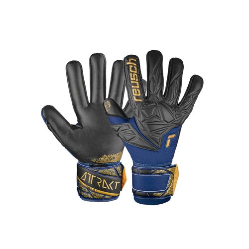 4060485475751 - Torwarthandschuhe REUSCH Attrakt Gold X NC Damen Gr 10 bunt (goldfarben blau) 53% Elastodien 33% Polyester 3% Polyurethan 1% Baumwolle mehrfarbig Sportlich Handschuhe mit Negative Cut