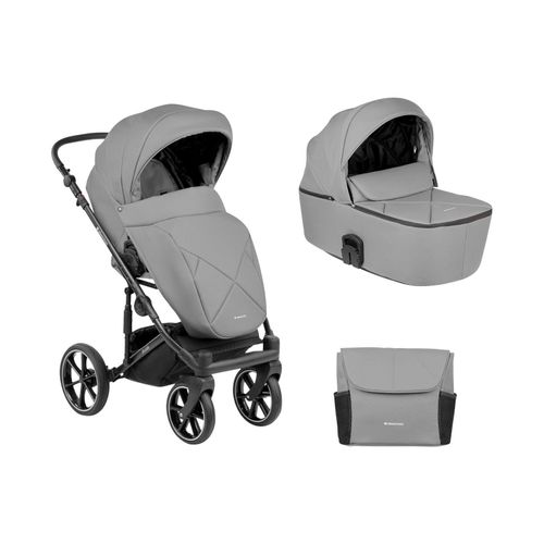 3801001021240 - Kikkaboo Kinderwagen Amani 2 in 1 Babywanne Sportsitz Wickeltasche Matratze grau 3801001021240 - Kikkaboo Kinderwagen Amani 2 in 1 Babywanne Sportsitz Wickeltasche Matratze grau