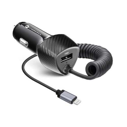 5903396133824 - KFZ-Ladegerät CARBON USB QC 30 18W + Kabel iPhone-Anschluss 5903396133824 - KFZ-Ladegerät CARBON USB QC 30 18W + Kabel iPhone-Anschluss
