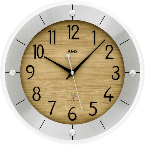 4037445161979 - Funkwanduhr AMS silber (buchefarben) Wanduhren Ø 31cm Quarzuhr Wanduhr Made in Germany Wohnzimmer Küche Arbeitszimmer 4037445161979 - Funkwanduhr AMS silber (buchefarben) Wanduhren Ø 31cm Quarzuhr Wanduhr Made in Germany Wohnzimmer Küche Arbeitszimmer