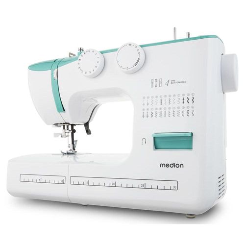 4061275230901 - MEDION Freiarm-Nähmaschine SM60 (MD 10689) 60 Stichmuster Rückwärtstaste 60 Watt Motorliestung blau (türkis) B42cm H30cm T17cm Nähmaschinen automatischer Einfädler einstellbare Stichlänge und -breite Nähloch 4061275230901 - MEDION Freiarm-Nähmaschine SM60 (MD 10689) 60 Stichmuster Rückwärtstaste 60 Watt Motorliestung blau (türkis) B42cm H30cm T17cm Nähmaschinen automatischer Einfädler einstellbare Stichlänge und -breite Nähloch