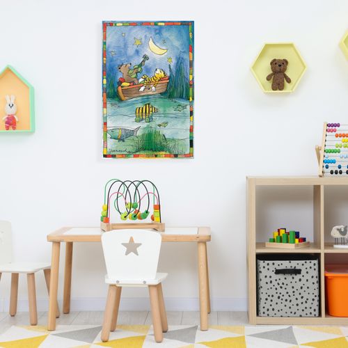4262513380833 - Leinwandbild LUCKYLINDE Der kleine Tiger und der kleine Bär im Boot bunt (farbe bild(er) bunt) B60cm H90cm T2cm Canvas Holzrahmen Bilder Exklusive JANOSCH Kindermotive 4262513380833 - Leinwandbild LUCKYLINDE Der kleine Tiger und der kleine Bär im Boot bunt (farbe bild(er) bunt) B60cm H90cm T2cm Canvas Holzrahmen Bilder Exklusive JANOSCH Kindermotive