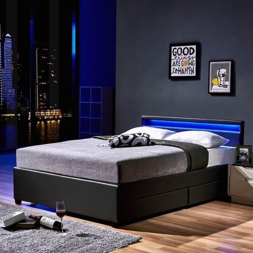 4058166164629 - HOME DELUXE LED Bett Nube mit Schubladen und Matratze 180 x 200cm - versch Ausführungen - Dunkelgrau 4058166164629 - HOME DELUXE LED Bett Nube mit Schubladen und Matratze 180 x 200cm - versch Ausführungen - Dunkelgrau