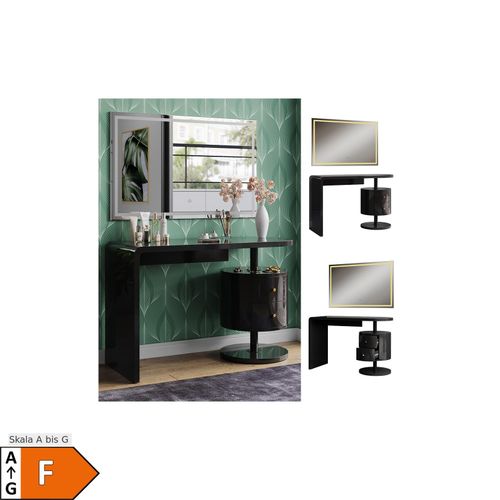 4066731451135 - Schminktisch Lara Schwarz Hochglanz 120 cm mit LED-Spiegel Vicco 4066731451135 - Schminktisch Lara Schwarz Hochglanz 120 cm mit LED-Spiegel Vicco